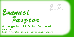 emanuel pasztor business card